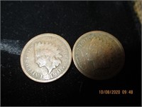 2 Indian Head Pennies-1905