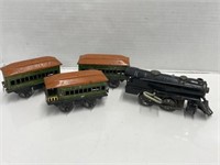 Marx Wind-up Train and 3 Cars