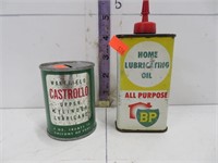 Castrollo piggy bank and BP lubricating can