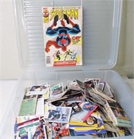 Tote of Assorted 1990's Sports Cards & Comic