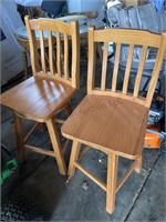 2 - Cambridge Maple Counter Swivel Chairs