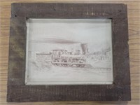 Steamer Train Stenciled Artwork