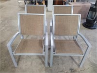 Stackable Patio Metal Arm Chairs