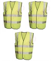 3/LOT SILVERLINE HI-VIZ SAFTEY VESTS - M