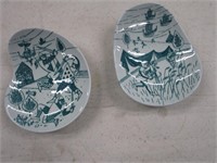 PAIR OF NYMOLLE ART FAIENCE HOYRUP DISHES