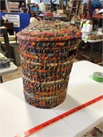 Laundry basket made out of old cloth