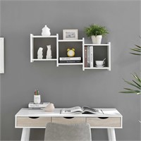 3-Cube Floating Decorative Organizer Wall Shelf wi
