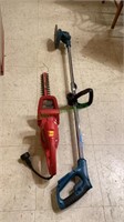 Edger and hedge trimmer. Hedge trimmer is