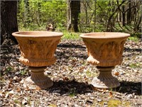 Neoclassical Terracotta Two Part Urns