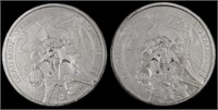 (2) 1 OZ .999 SILVER DEAD MEN TELL NO TALES ROUNDS