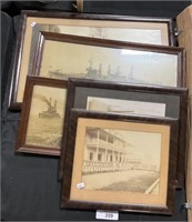 Early 1900s Framed Military Navy Photographs.