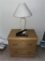 Filing Cabinet w/ Lamp & Stapler