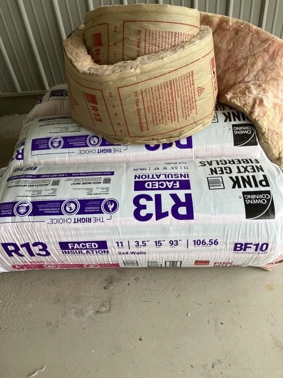 3 bags of R13 Faced Insulation & 1 roll