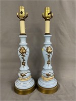 Pair of Fancy Porcelain Table Lamps