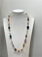 WIRE WRAPPED MULTI GEMSTONE NECKLACE