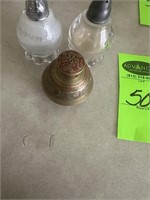 Vintage Salt & Peppers & Brass Bell