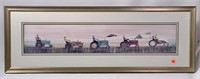 Tractor print - signed Moss 1995, 43.5" x 15.75"