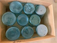 1890-1910 Antique Blue Mason Jars