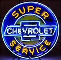Advertising Neon Chevrolet Super Service Sign