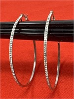 925 Sterling Silver Hoop Earrings 6.70 Grams