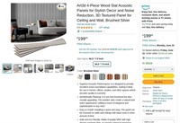 B6346  Art3d Wood Slat Acoustic Panels, 94.5" x 7.
