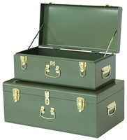 Vixdonos Metal Trunk Decorative Storage Box Set