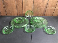 Uranium Glass Cake Plates and Bowls