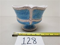 Pottery - Bowl / Vase on Pedestal - Made in Italy