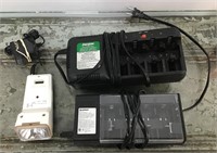 Battery chargers & rechargeable flashlight (works)