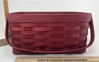 Longaberger Bold red lunchbox with Protector