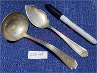Sterling silver ladle & spoon 2.78-ozt
