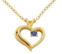 Genuine Sapphire Heart Pendant