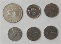 1950 SILVER 50 CENT & OTHER COINS