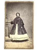 CDV Young Woman in Dark Cloak, Miss Coats