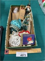 Vintage Christmas ornament box lot