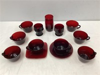 Vintage Red Glass Collection