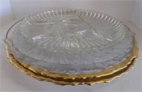 Lot of various glass serving trays average around