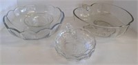 Flat of glass bowls