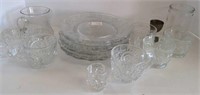 Flat of various glassware plates and more