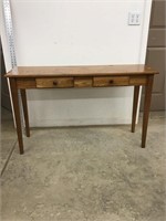 Oak Mission Style Sofa Table with 2 Drawers 48W x