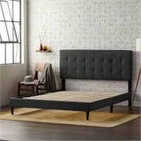 Rest Haven Upholstered Square Tufted Bed  Queen