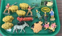 Group lot antique metal farm toys, includes metal