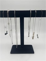 6 Necklaces - Assorted Tones, 925, Links, Beads,