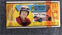 1965 USAC Indianapolis 500 A.J. Foyt Ticket Stub,