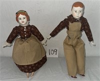 Vintage Dolls w Stands
