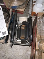 3 steel rectangle kitchen containers with lids