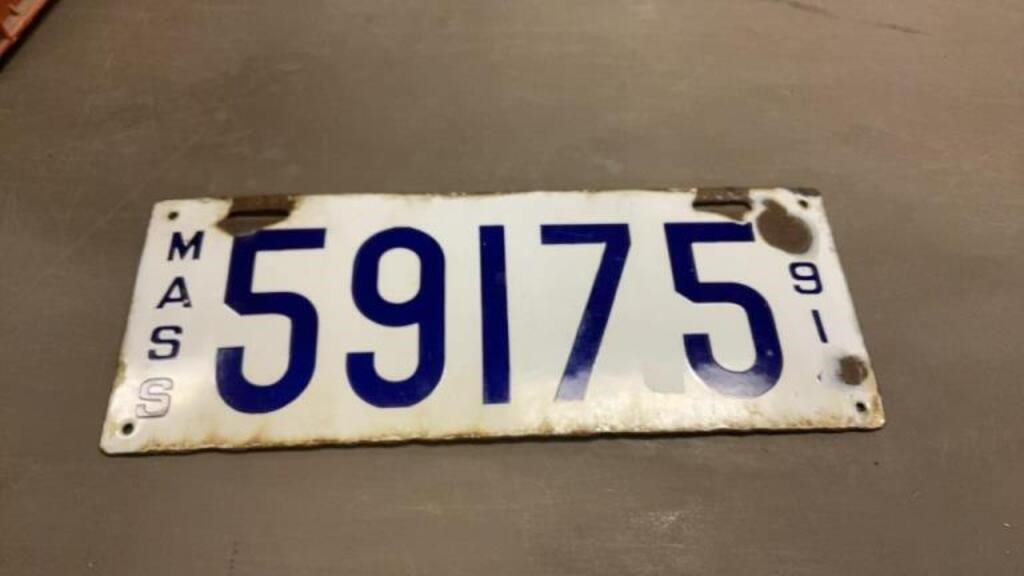 Porcelain Massachusetts license plate