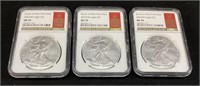 (3) 2022 SILVER AMERICAN EAGLES WEST POINT MINT