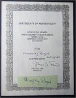 Hamphrey Bogart Autograph / Signature with COA
