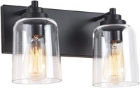 2-Light Bathroom Vanity Light, WANWAJA Black